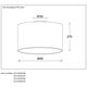 CORAL Ceiling Light E27 D45 H25cm Grey