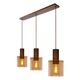 TOLEDO Pendant 3xE27/60W Copper/Glass Amber