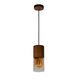 ZINO Pendant E27/60W Satin Cupper /  Amber Glass