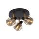 NILA Ceiling spotlight 3x E14/25W Black/Smoke glas