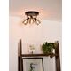 NILA Ceiling spotlight 3x E14/25W Black/Smoke glas