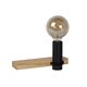 TANNER Wall lamp 1x E27 60W   Black/Wood