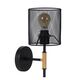 BASKETT Wall Light 1xE27/40W Black/Wood