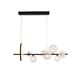 ((07608-7A,19 Люстра Иона черный w90*28 h150 G9 7*5W+ Led 17W (4000K) (Led) (лампами не комплектуетс