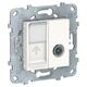 TV-розетка одиночная + комп. RJ45 кат.6 UTP, белый, UNICA NEW