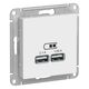 USB РОЗЕТКА, 5В, 1 порт x 2,1 А, 2 порта х 1,05 А, ЛОТОС, ATLAS 1шт