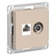 РОЗЕТКА двойная комп+ТВ, RJ45+TV, кат.5E, ПЕСОЧНЫЙ, ATLAS 10шт