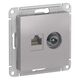 РОЗЕТКА двойная комп+ТВ, RJ45+TV, кат.5E, АЛЮМИНИЙ, ATLAS 10шт