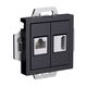 РОЗЕТКА двойная HDMI+RJ45, кат 5Е, механизм, КАРБОН