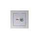 РОЗЕТКА двойная комп+ТВ, RJ45+TV, кат.5E, АЛЮМИНИЙ, ATLAS 10шт