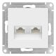 РОЗЕТКА двойная компьютерная RJ45+RJ45, кат.5Е, ЛОТОС, ATLAS