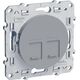 Розетка компьютерная двойная RJ45+RJ45, cat. 5e, [Алюминий ODACE, Schneider Electric]