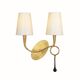 WALL LAMP 2L GOLD PAINTED