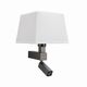 Бра Mantra BAHIA [WALL LAMP DARK BROWN+SQUARE WHITE SHADE]