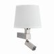 Бра Mantra Bahia WALL LAMP SATIN NICKEL+ROUND WHITE SHADE]