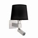 Бра Mantra Bahia [WALL LAMP SATIN NICKEL+ROUND BLACK SHADE]