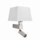Бра с подсветкой Bahia [WALL LAMP SATIN NICKEL+SQUARE WHITE SHADE]