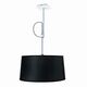 PENDANT E27 WHITE/CHROME+ROUND BLACK SHADE