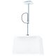 PENDANT E27 WHITE/CHROME+SQUARE WHITE SHADE