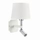 Бра Mantra Habana [WALL LAMP E27+1*3W 4000K WHITE/CHROME+ROUND WHITE SHADE]
