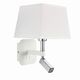Бра Mantra Habana WALL LAMP E27+1*3W 4000K WHITE/CHROME+SQUARE WHITE SHADE]