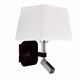 Бра Habana [WALL LAMP E27+1*3W 4000K BLACK/CHROME+SQUARE WHITE SHADE]