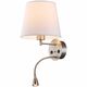 WALL LIGHT SATIN NICKEL 1L [E27 + LED READER 3W 3000K + USB SATIN NICKEL]