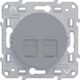 Розетка компьютерная двойная RJ45+RJ45, cat. 5e, [Алюминий ODACE, Schneider Electric]
