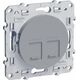 Розетка компьютерная двойная RJ45+RJ45, cat. 5e, [Алюминий ODACE, Schneider Electric]