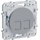 Розетка компьютерная двойная RJ45+RJ45, cat. 5e, [Алюминий ODACE, Schneider Electric]