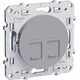 Розетка компьютерная двойная RJ45+RJ45, cat. 5e, [Алюминий ODACE, Schneider Electric]