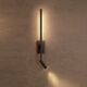 APPLIQUE SANDED [BLACK LED WITH READER  3W+6W 3000K MATT BLACK]